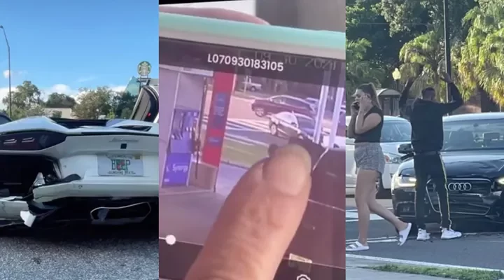 ‘Não é assim que funciona’: Mulher traseira da Lamborghini, tenta culpar seu motorista por bater nela em vídeo viral